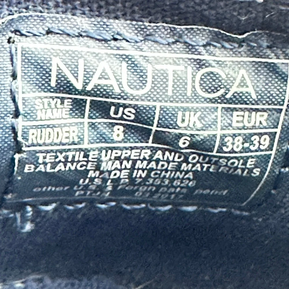 Nautica Rudder Espadrille Flats Women Size 8 Navy White Striped Nautical Slip On